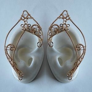 Elf ears gold metal elvin earrings